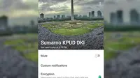 Sumarno memasang foto profil WhatsApp-nya dengan foto Aksi Damai 212 di Monas.