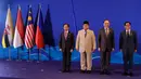 Acara merupakan forum strategis untuk memperkuat konektivitas dan kerja sama ekonomi sub-kawasan ASEAN. Tampak dalam foto, Sultan Brunei Hassanal Bolkiah, Presiden Indonesia Prabowo Subianto, Perdana Menteri Malaysia Anwar Ibrahim, dan Presiden Filipina Ferdinand Marcos Jr. (dari kiri ke kanan) berfoto bersama dalam KTT Khusus Brunei Darussalam-Indonesia-Malaysia-Filipina Kawasan Pertumbuhan ASEAN Timur (BIMP-EAGA) di sela-sela KTT ke-48 Perhimpunan Bangsa-Bangsa Asia Tenggara (ASEAN) di Cebu, Filipina, Kamis 7 Mei 2026. (Rolex DELA PENA/POOL/AFP)