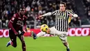 Juventus kemudian berbalik unggul melalui gol Cambiaso. Kedudukan 2-1 bertahan hingga babak pertama usai. (Marco Alpozzi/dpa via AP)