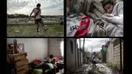Foto kombinasi pada September 2020 memperlihatkan Daniel Dorado, 12, dari Argentina yang bermimpi menjadi pemain sepak bola divisi pertama di klub River Plate. (ARIEL TIMY TORRES / AFP)