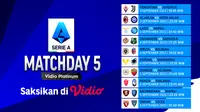 Jadwal Lengkap Serie A Italia 2022/23 Matchweek 5 Live Vidio 3- 6 September 2022