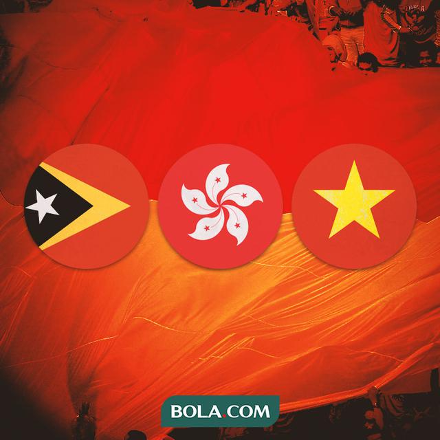 Timnas Indonesia - Bendera Timor Leste, Hong Kong, Vietnam