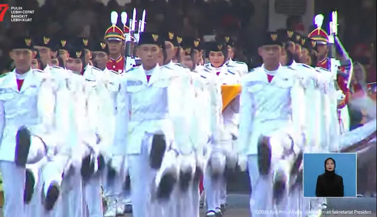 Pasukan Pengibar Bendera Pusaka atau Paskibraka salah satu yang menjadi sorotan dalam upacara kemerdekaan HUT RI. Selain ada yang bertugas untuk pengibaran, ada juga yang bertugas dalam upacara penurunan bendera, di sore harinya. (Youtube/Sekretariat Presiden)