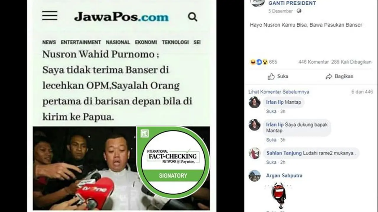 [Cek Fakta] Nusron Wahid Tantang OPM, Benarkah?