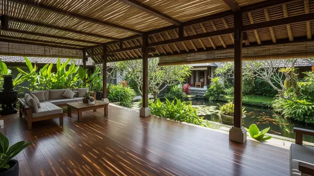 Desain Teras Ala Bali yang Bikin Rumah Terasa Adem dan Menenangkan (Image by Gemini AI)