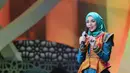 Jelang grand final Aksi Asia 2018, para host acara tersebut ditantang memberikan tausyiah. Selain Gilang Dirga, Uyaina Arshad juga memberikan tausyiah pada pagi tadi. (Adrian Putra/Bintang.com)