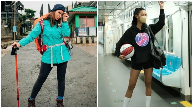 8 Gaya Sporty Hesti Purwadinata dan Erika Carlina, Menang Tepok Bulu Lawan Raisa-Anya