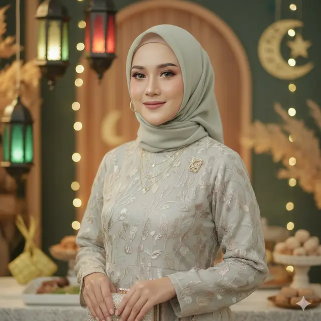 Fashion Hijab untuk Lebaran 2026 (Foto: Gemini AI)