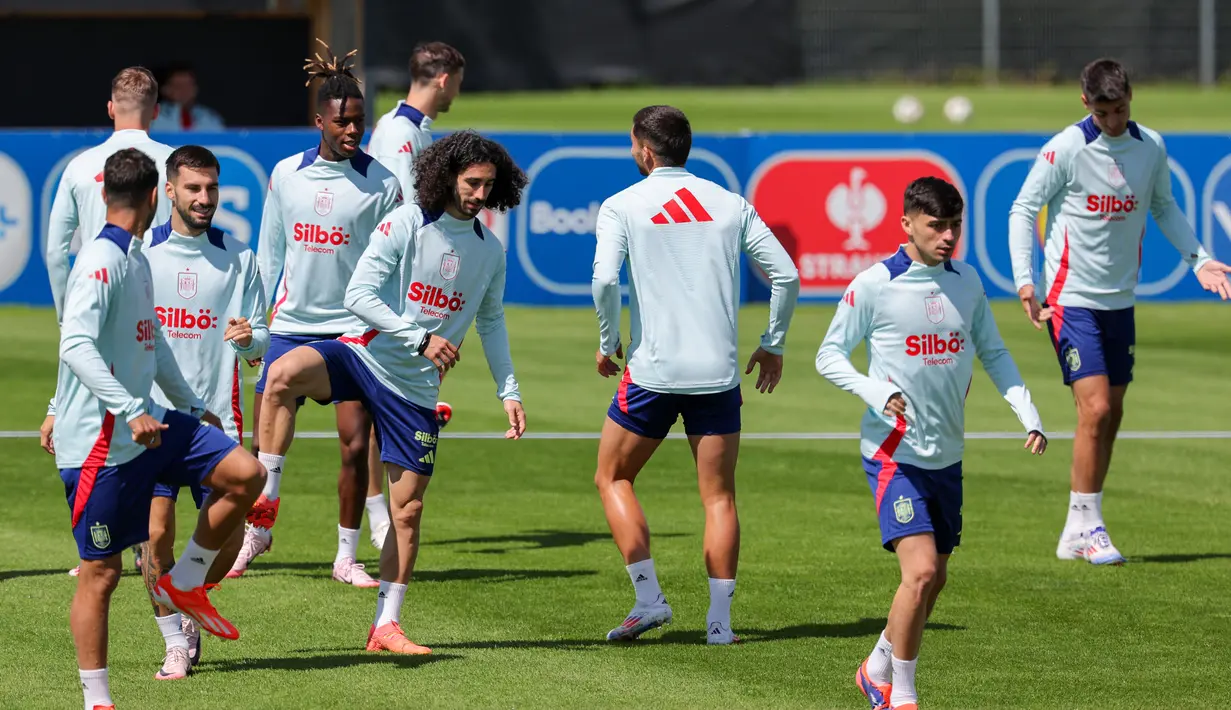 Timnas Spanyol bersiap menghadapi Kroasia pada laga pertama Piala Eropa 2024 di Jerman.  (LUIS GEN/AFP)