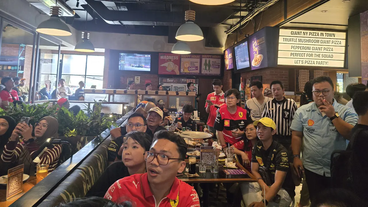 Suasana Nobar F1 Las Vegas 2024 bersama Vidio dan Bein Sports
