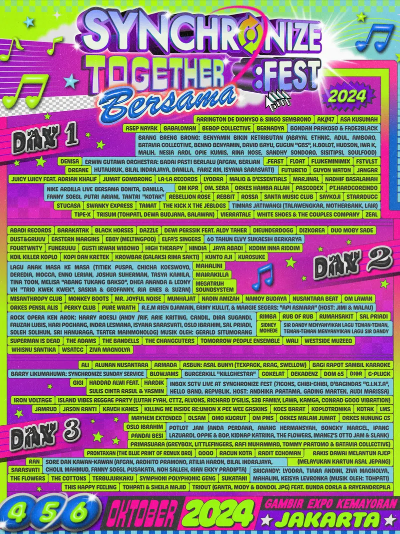 Poster Lineup Synchronize Festival 2024. (dok. Synchronize Festival)