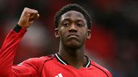 Gelandang Manchester United, Kobbie Mainoo. (Oli Scarff/AFP)