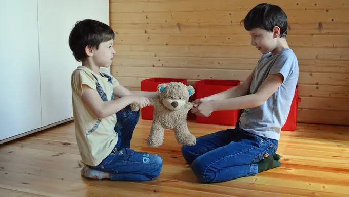 Contoh ilustrasi saudara yang bertengkar