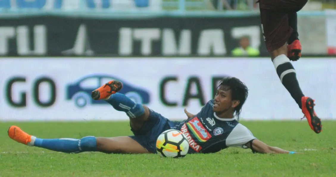 Pemain Arema FC, Syaiful Indra Cahya. (Bola.com/Iwan Setiawan)