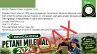 Cek Fakta: Hoaks Link Pendaftaran Lowongan Kerja Petani Milenial 2026