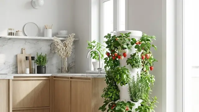 Kebun Sayur Mini Dengan Kombinasi Vertical Tower