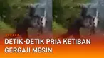 Detik-detik menegangkan terekam kamera warga. Tampak seorang pria tengah menggergaji pohon kelapa yang tinggi. Pemotongan pohon ternyata tak semulus yang dikira.
