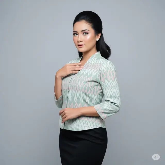 Model Baju Tenun Kantor Wanita. Foto: Gemini