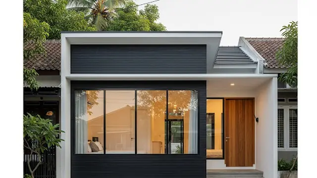 Rumah dengan Unsur Kayu dan Kaca