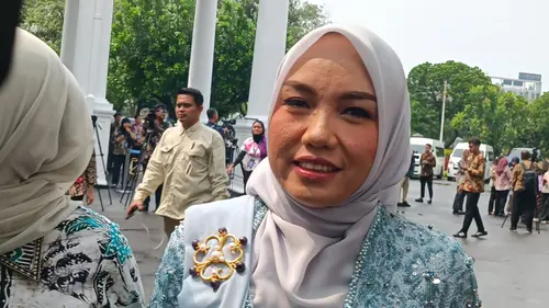 Politisi Partai Kebangkitan Bangsa (PKB) Farida Faricha tiba di Istana Kepresidenan Jakarta, Rabu (17/9/2025).