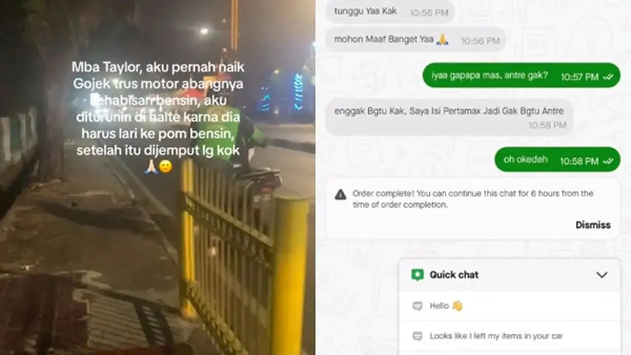 Motor Ojol Tiba-Tiba Habis Bensin, Penumpang Wanita Ini Terpaksa Turun Sebelum Sampai Tujuan