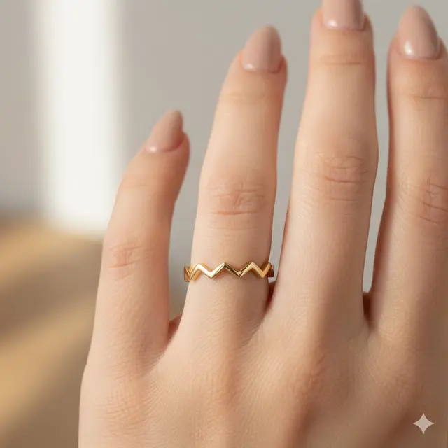 Cincin Model Zigzag yang Sedang Tren
