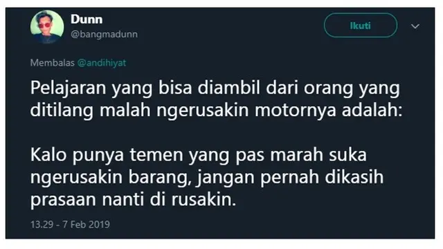 pria tak terima ditilang
