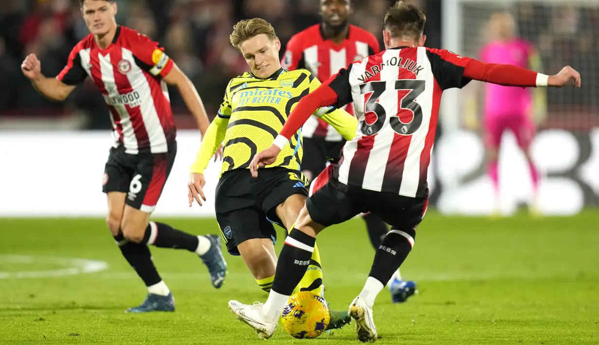 Pertandingan Brentford vs Arsenal ini berakhir dengan skor 0-1. (AP Photo/Kirsty Wigglesworth)