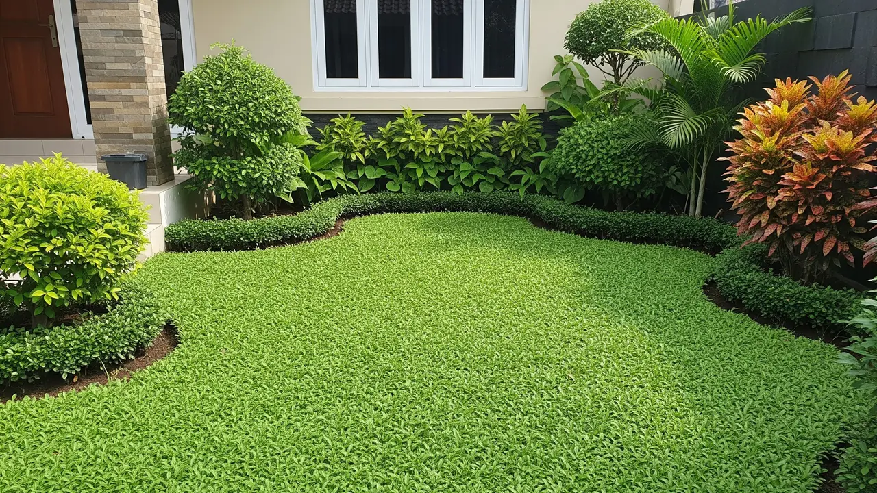 Lahan Rumput Hias untuk Resapan Alami