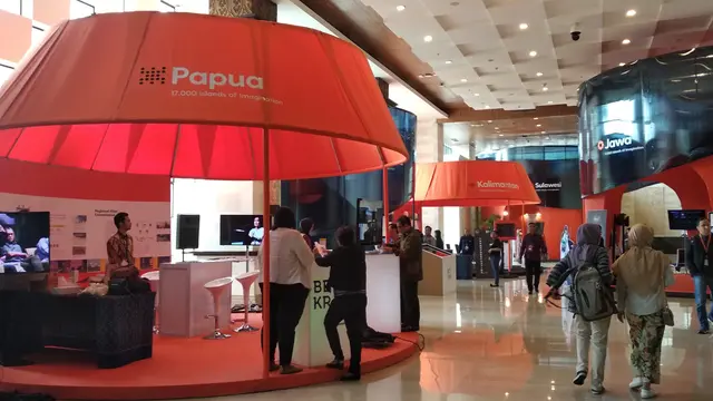 Suasana pod budaya kreatif di ajang World Conference on Creative Economy (WCCE) di Bali Nusa Dua COnvention Center, Rabu, 7 November 2018. (Liputan6.com/Happy Ferdian Sayah Utomo)