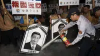 Protes Pecah di Taipei Jelang Pertemuan Bersejarah China-Taiwan