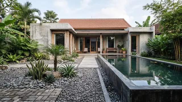 Desain Taman Kering dan Kolam Refleksi