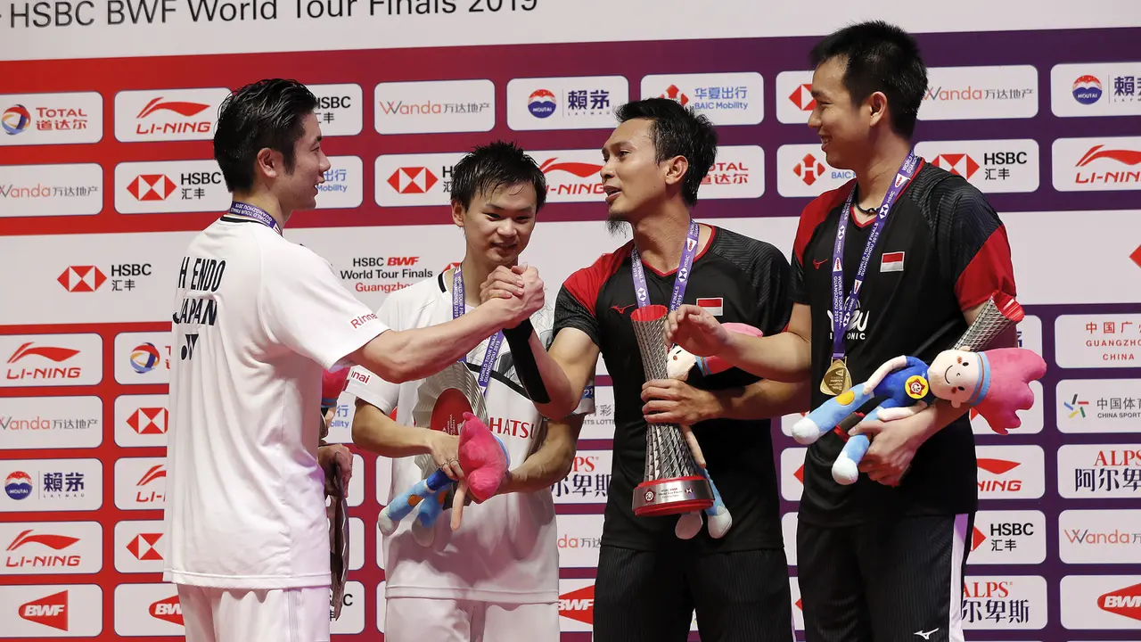 Kegembiraan Ahsan / Hendra Juarai BWF World Tour Finals 2019