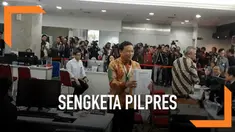 Ketua KPU RI Arief Budiman dan Ketua Bawaslu Abhan, datang menyambangi Kantor Mahkamah Konstitusi (MK). Diketahui kedatangan mereka guna memberi berkas jawaban  mengenai perselisihan hasil pemilihan umum (PHPU) Pemilihan Presiden 2019.