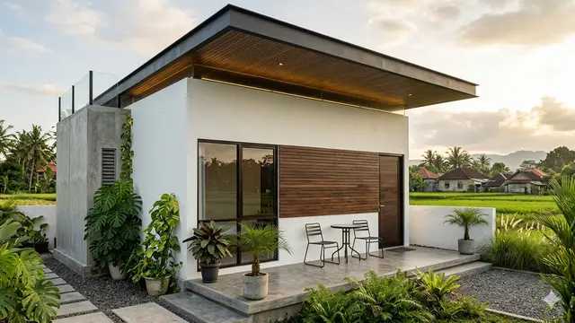 Inspirasi Model Rumah Minimalis 5x7 Meter Atap Datar Ala Rumah Modern.