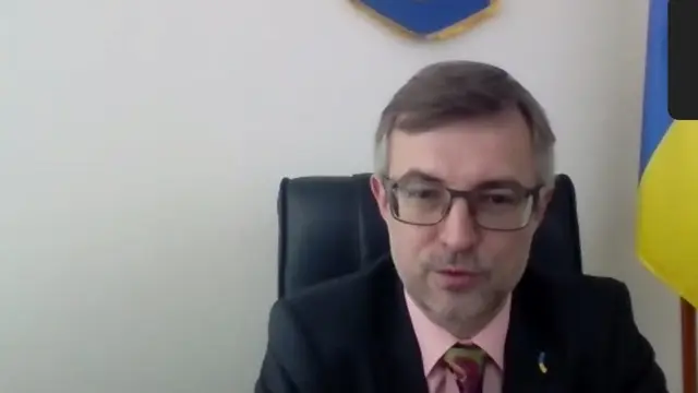 Duta Besar Ukraina untuk Indonesia, Vasyl Hamianin dalam pers briefing update perang Rusia Ukraina. (Screen Grab/Tanti Yulianingsih)