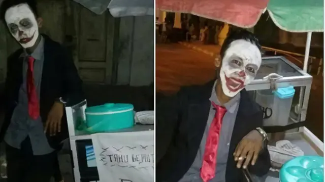 6 Potret Orang Dandan Superhero Jualan Makanan Ini Bikin Ngakak
