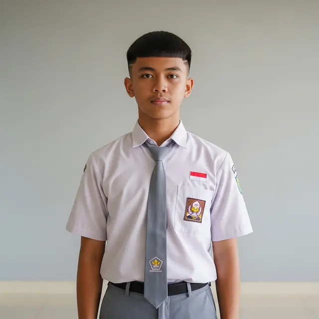 Model Rambut Pria Pendek Rapi Anak Sekolah/ Gemini AI