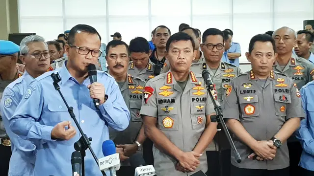 Menteri Kelautan dan Perikanan Edhy Prabowo, Kapolri Jenderal Pol Idham Azis dan Kepala Badan Reserse Kriminal Polri, Komjen Listyo Sigit Prabowo
