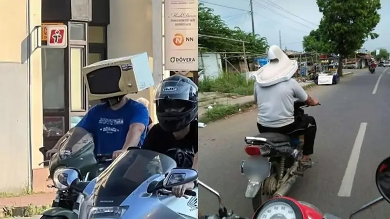 6 Potret Helm dari Benda Lain Ini Absurd Banget, Microwave Salah Satunya