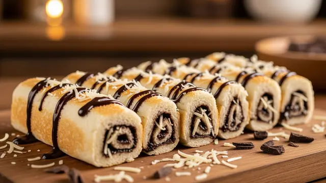 Roti Tawar Gulung Cokelat Keju