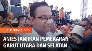 Calon Presiden nomor urut 1, Anies Baswedan melakukan kampanye di Garut, Jawa Barat. Anies berjanji akan melakukan pemekaran di Garut sebagai solusi untuk pemerataan.