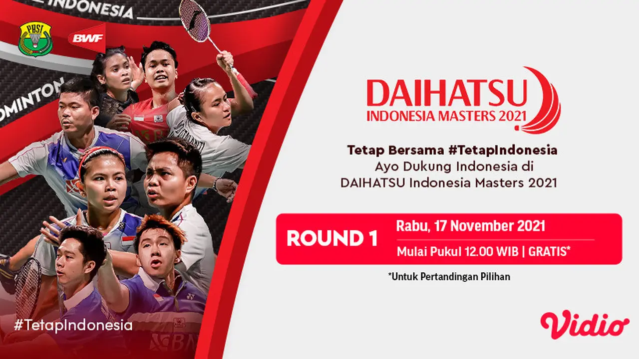 Sedang Berlangsung, Live Streaming Indonesia Masters 2021 di Vidio Hari Ini