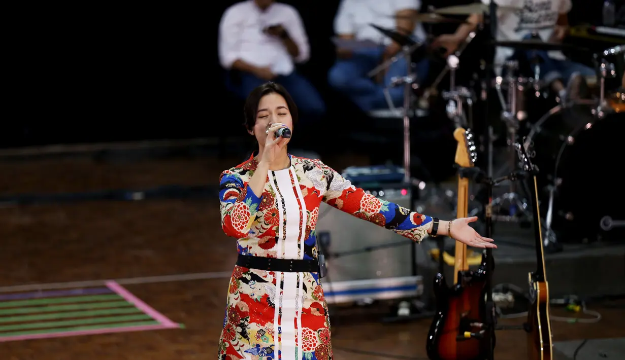 Raisa sedang melakukan general rehearsal konsernya yang bertajuk Pemeran Utama (Foto: Wimbarsana/Bintang.com)