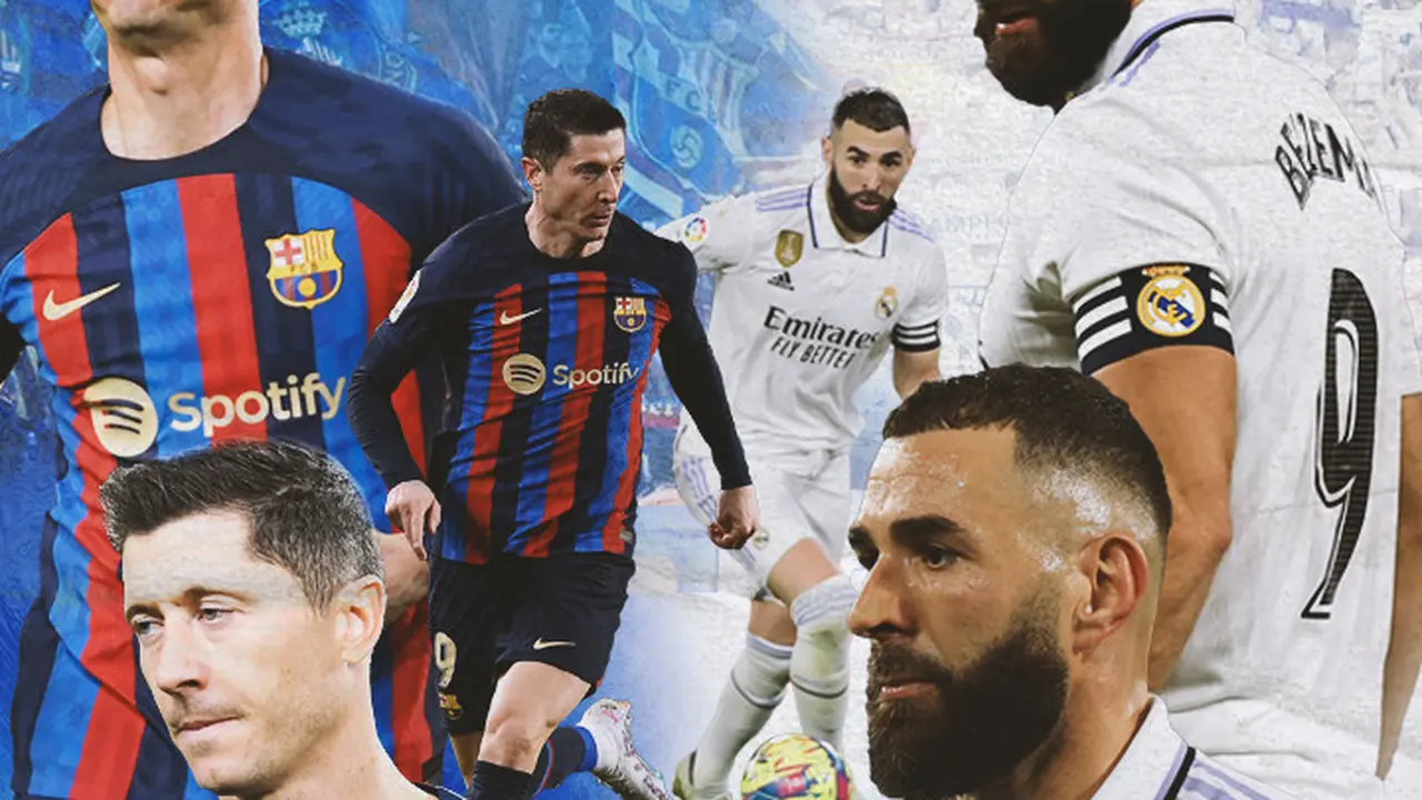 Ilustrasi - Robert Lewandowski vs Karim Benzema