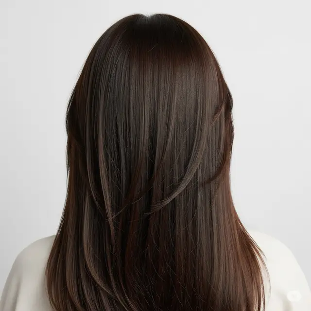 6 Model Rambut Layer Panjang Lurus Tampak Belakang yang Sedang Tren