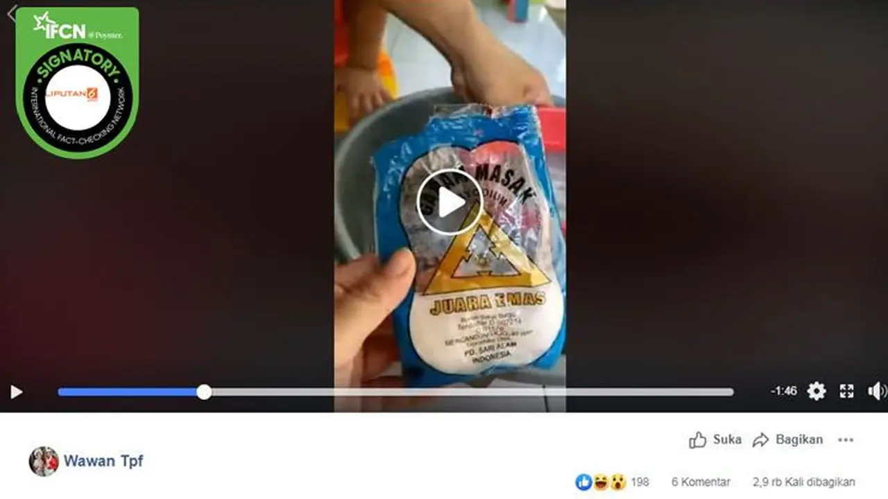 [Cek Fakta] Gambar Tangkapan Layar Video Garam Diduga Mengandung Serpihan Kaca