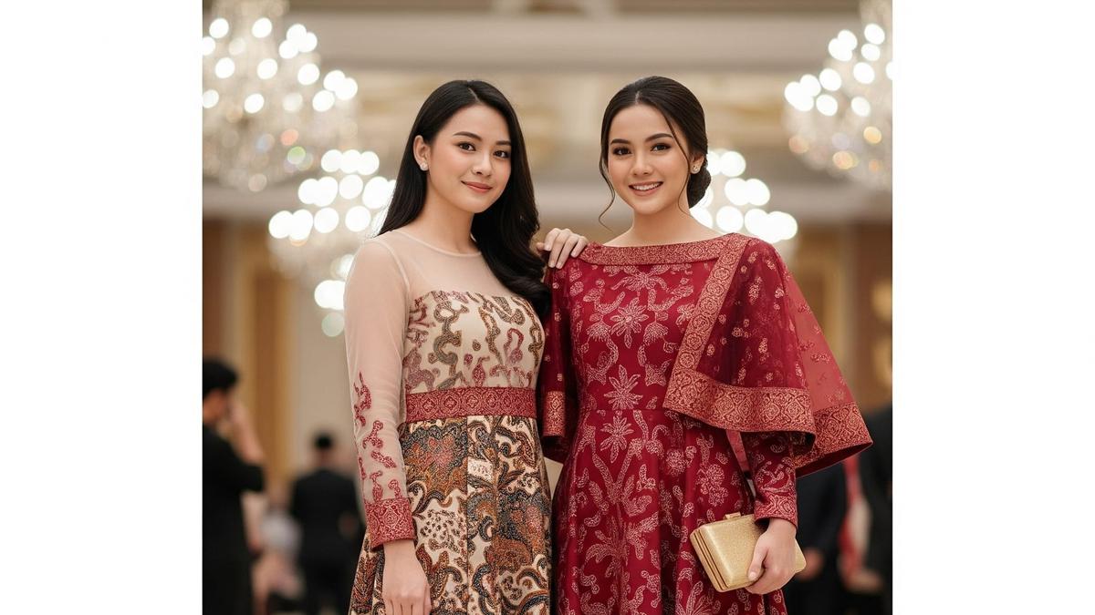 15 Rekomendasi Dress Batik Midi Lengan Panjang Kombinasi Brokat 2025, Lengkap Tips Styling