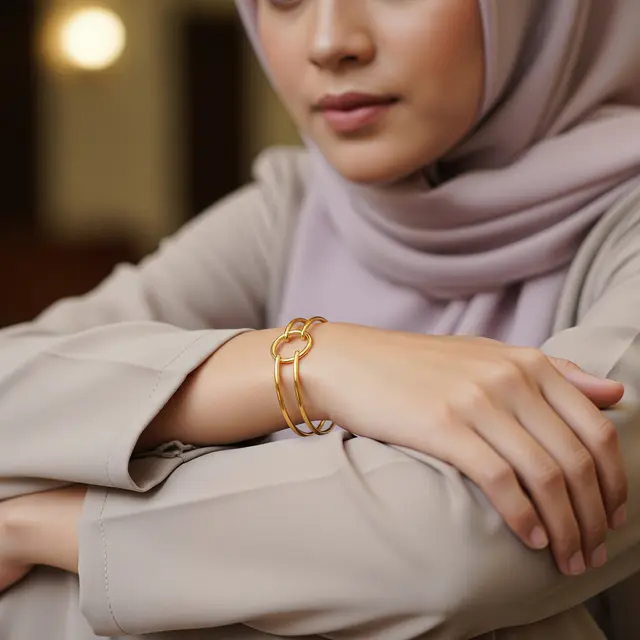 9 Model Gelang Emas Bangle Simple untuk Acara Pengajian, Tampil Anggun