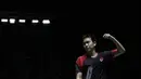 Ganda putra Indonesia, Hendra Setiawan, saat melawan ganda Inggris, Marcus Ellis/Chris Langridge, pada Blibli Indonesia Open 2019 di Istora Senayan, Jakarta, Rabu (17/7). Ahsan/Hendra menang 28-26, 21-17. (Bola.com/Yoppy Renato)